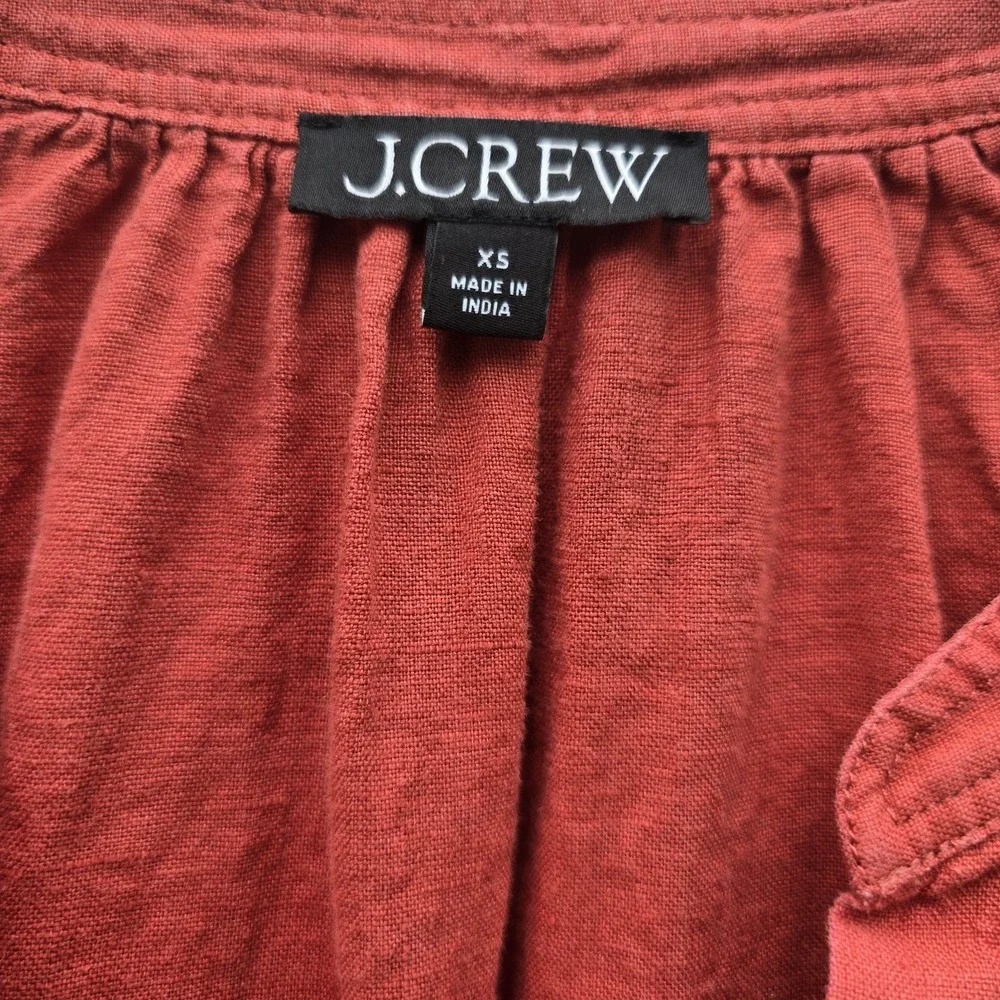 J Crew Cabana Dress in Linen Red Sand XS